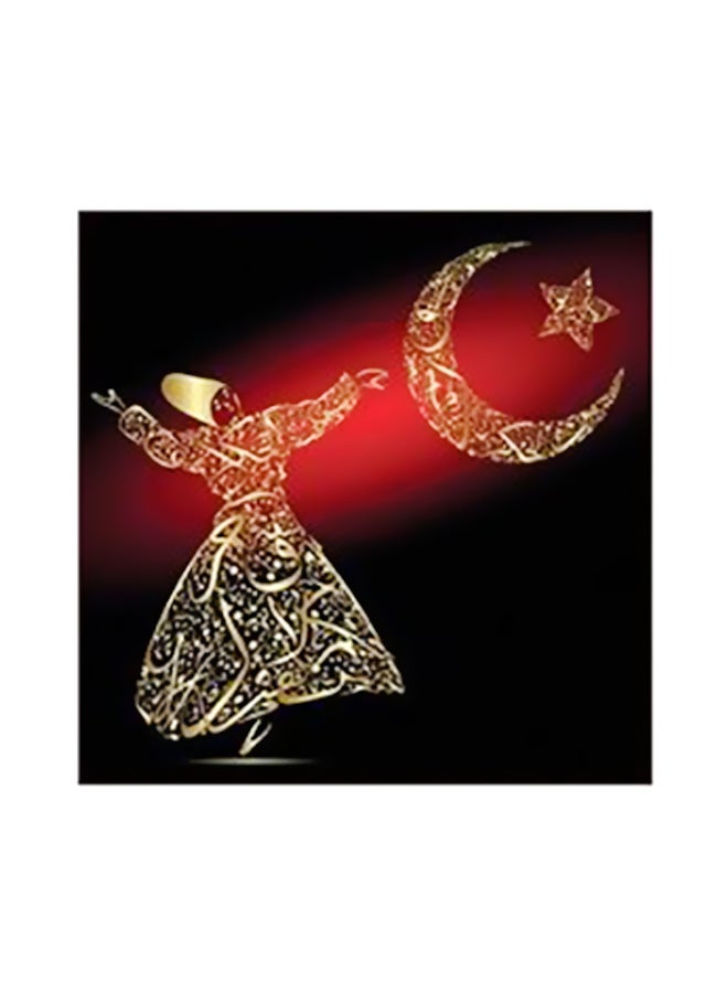 PHOTOBLOCK Decorative Wall Poster Red/Yellow/Black 32x32cm