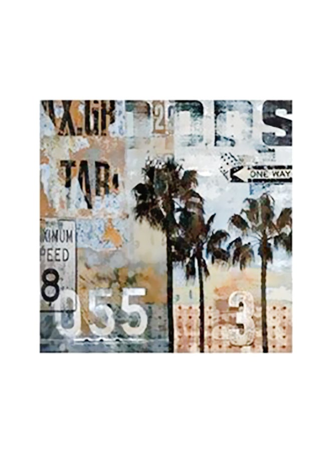 Decorative Wall Poster Black/Brown/Blue 23x23cm