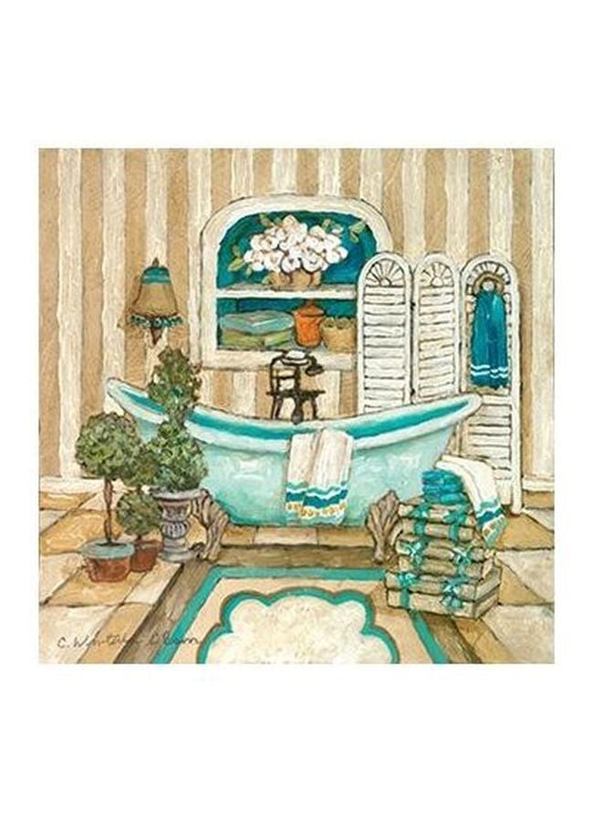 Decorative Wall Poster Beige/White/Green 15x15cm