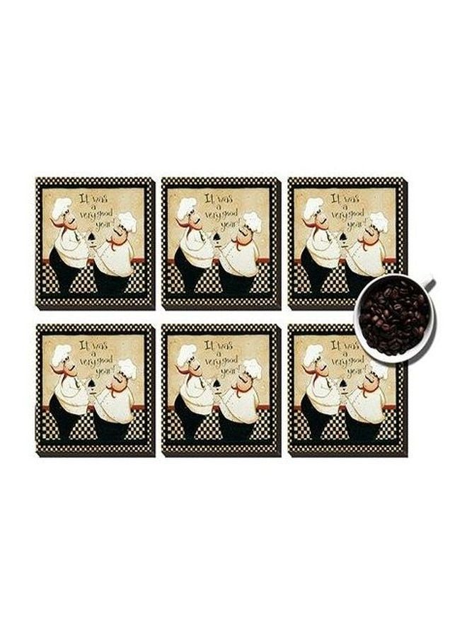 طقم قاعدة الأكواب 6 قطع متعدد الألوان 7x7سم