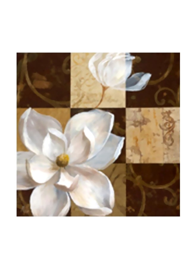 فوتو بلوك - لوحة جدارية لتزيين الحائط مع إطار أبيض/بيج/بني 24x24سم - Image 1