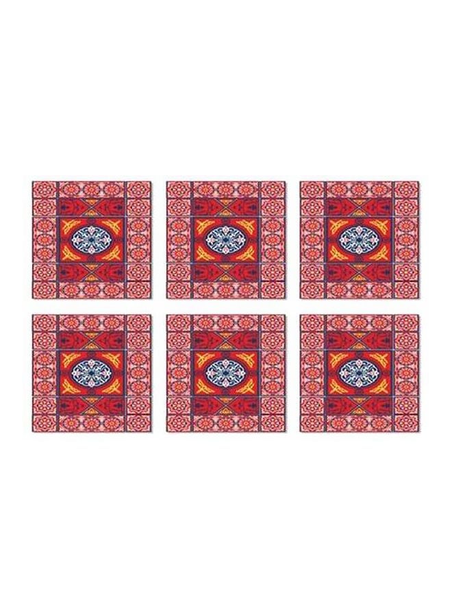 طقم قاعدة الأكواب 6 قطع متعدد الألوان 7x7سم