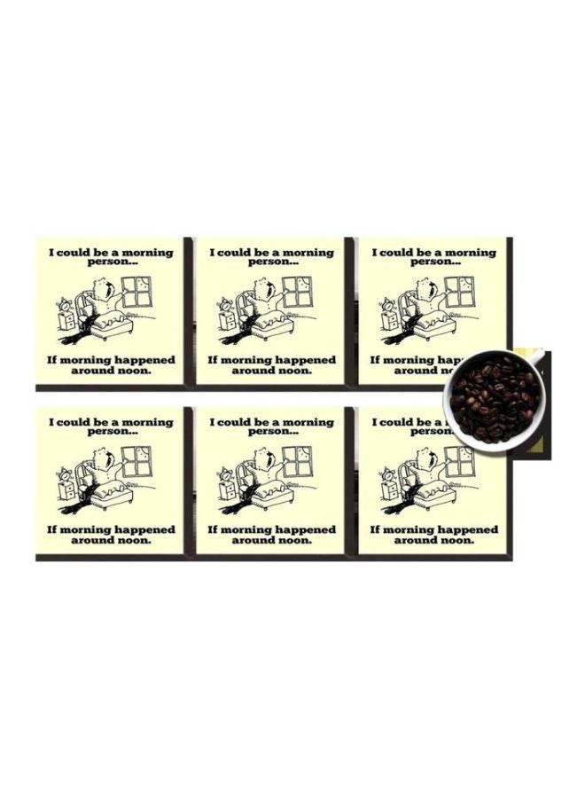 6-Piece Coasters Set Multicolour 7 x7cm