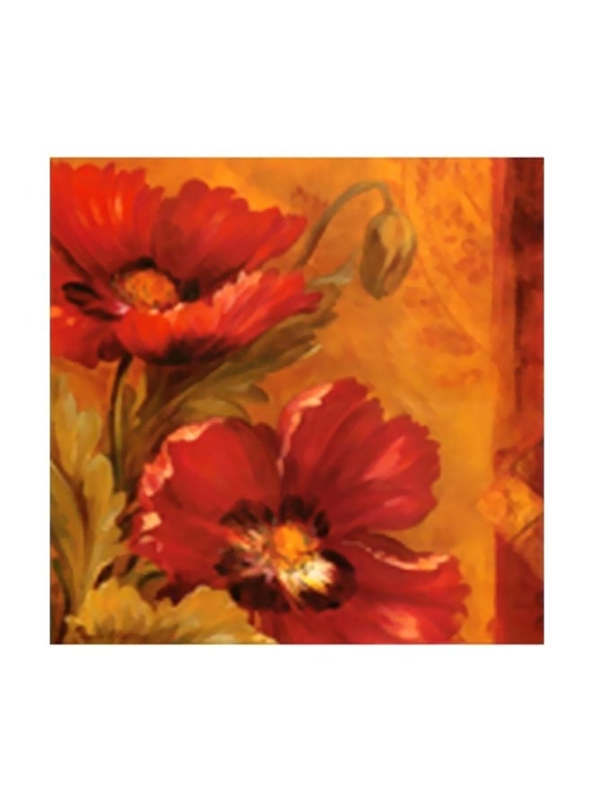 Photo Block Decorative Wall Painting With Frame Orange/Red 47x47cm
