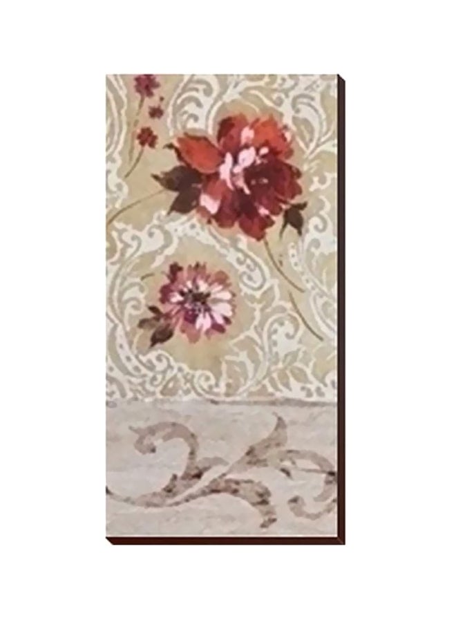 فوتو بلوك لوحة جدارية لتزيين الحائط مع إطار بيج/أحمر/أبيض 40x120سم