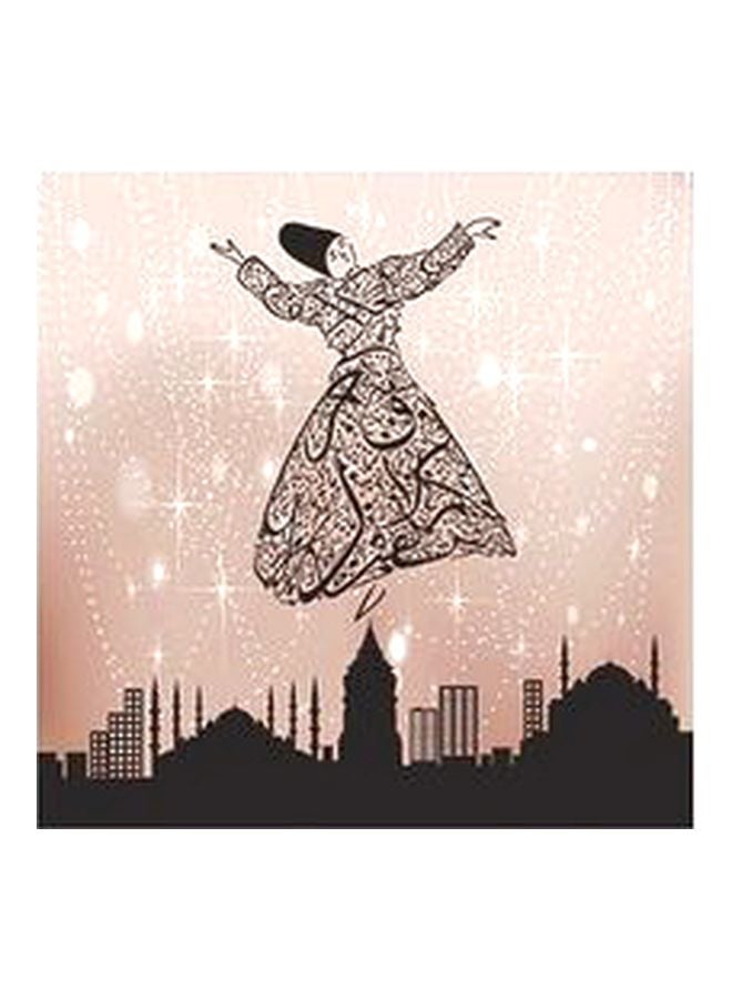 Decorative Wall Poster Pink/Black 32x32cm