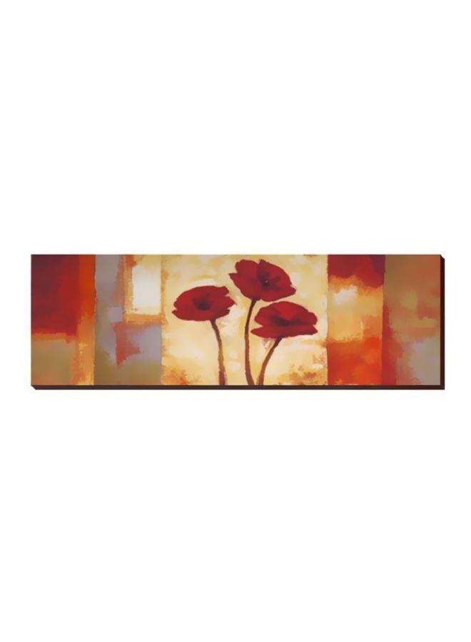 Photo Block Decorative Wall Poster With Frame Red/Beige 18x54cm 