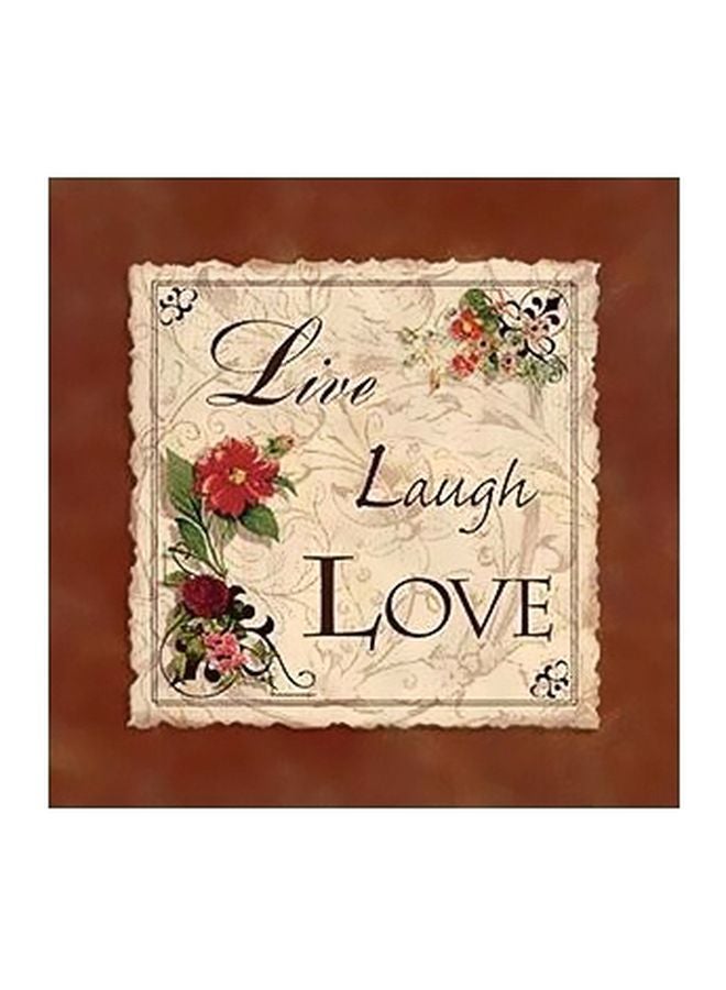 Decorative Wall Poster Brown/Beige/Red 32x32cm