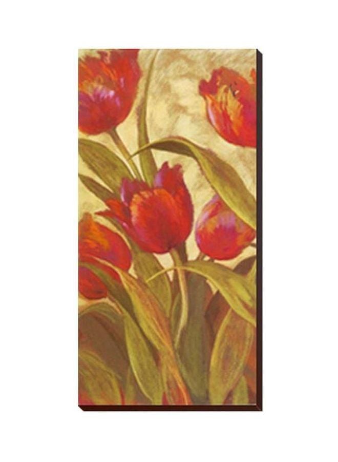 فوتو بلوك لوحة فنية لديكور الحائط بيج / أحمر/أخضر 40x120سم