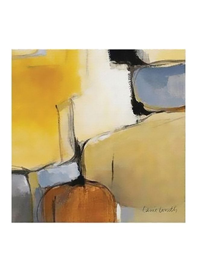 PHOTOBLOCK Decorative Wall Painting Yellow/White/Brown 15x15cm 
