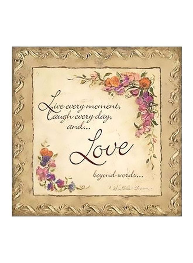 Decorative Wall Poster Beige/Pink/Orange 50x50cm