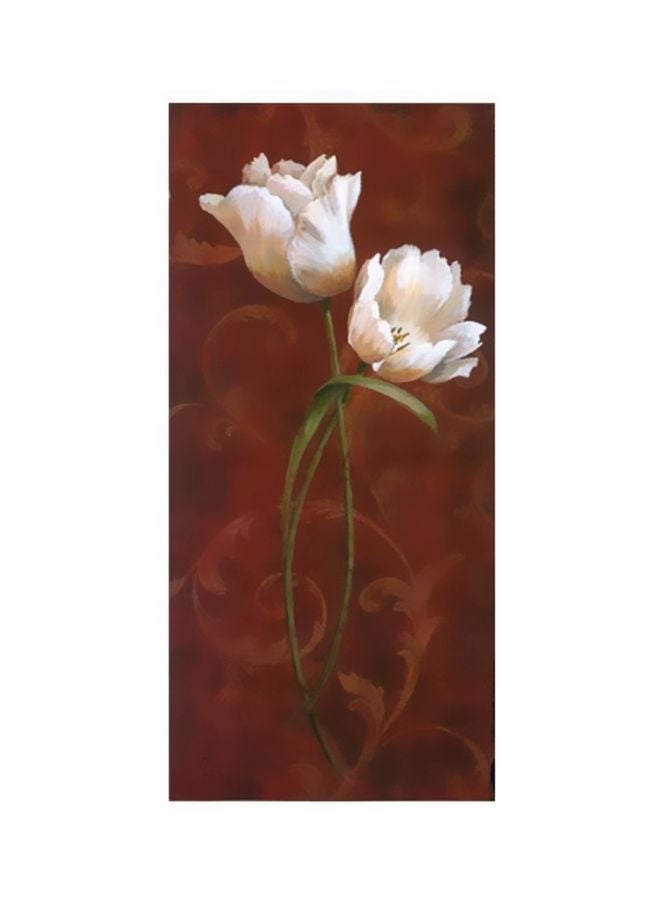 لوحة جدارية لتزيين الحائط مع إطار أحمر/أبيض 29x99سم