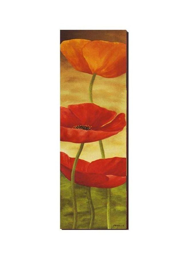 لوحة جدارية لتزيين الحائط مع إطار أحمر / أصفر / أخضر 18 X 54سم