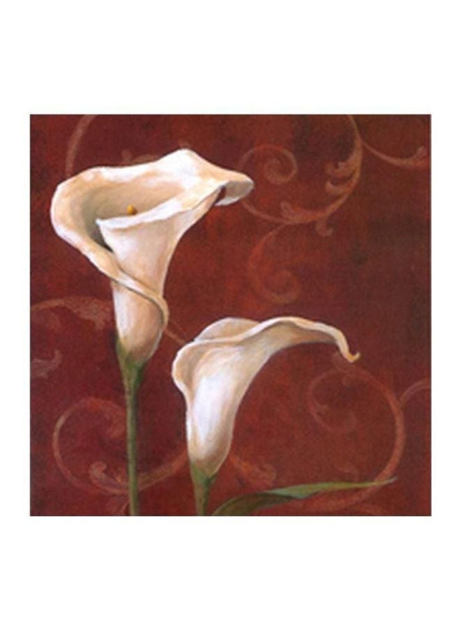 Photo Block Decorative Wall Painting With Frame Brown/White/Green 34x34cm 