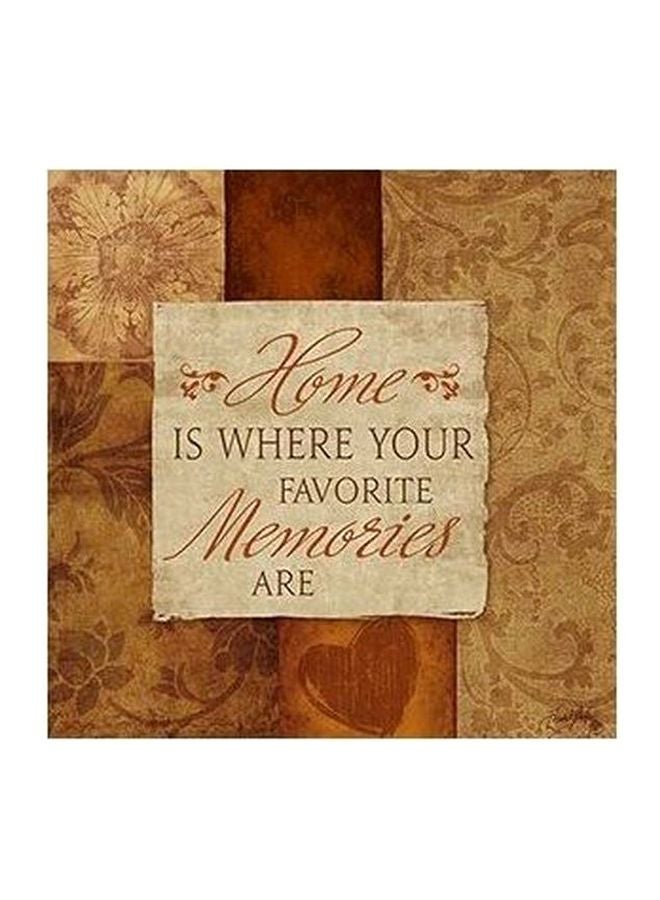 Decorative Wall Poster Brown/White 23x23cm
