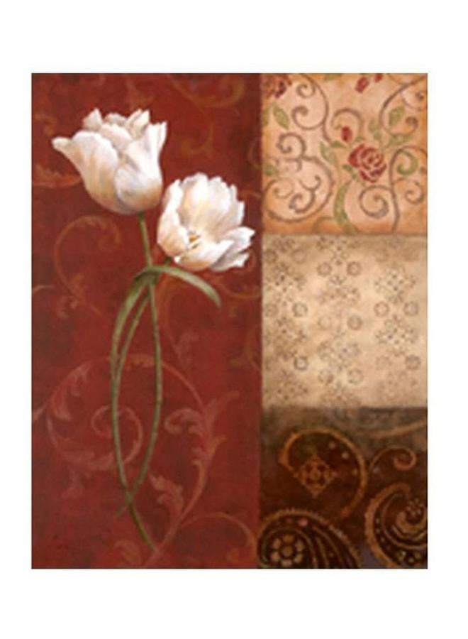 فوتو بلوك لوحة جدارية لتزيين الحائط مع إطار أخضر/ أبيض/ أحمر 24x24سم