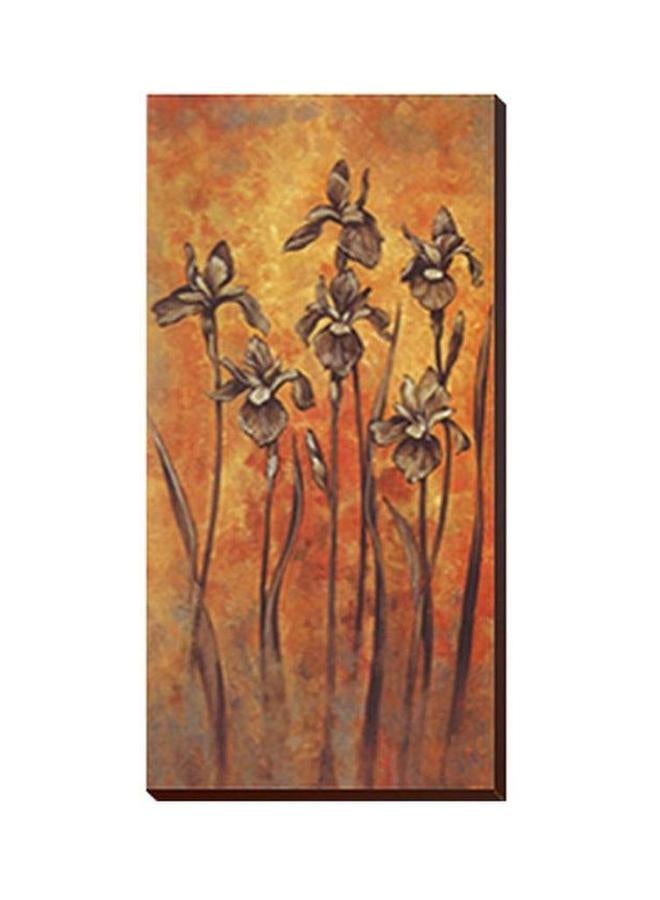 فوتو بلوك لوحة جدارية لتزيين الحائط مع إطار أصفر/ رمادي/ برتقالي 29x99سم