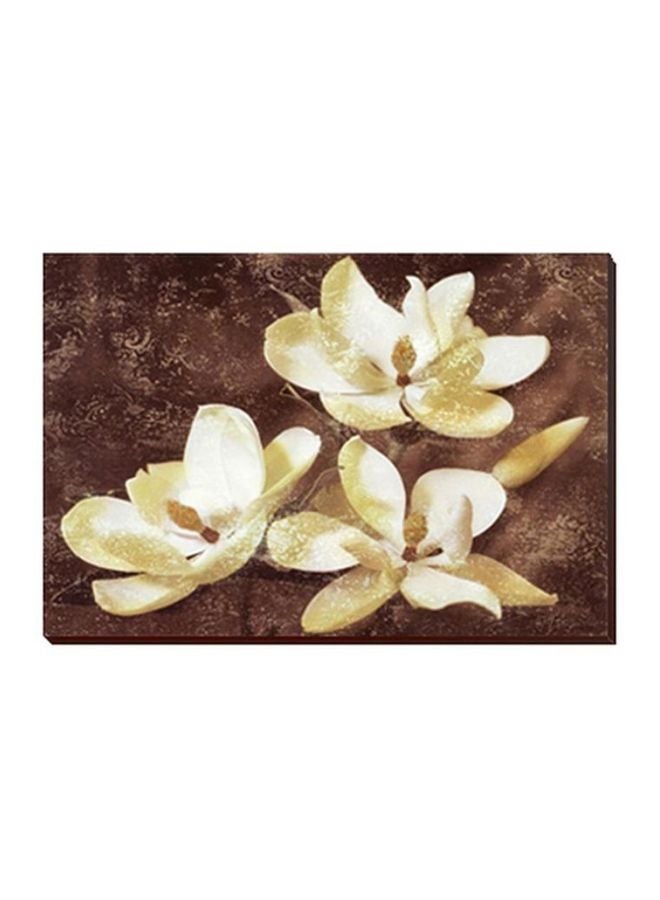 لوحة جدارية لتزيين الحائط مع إطار بني/أبيض/بيج 34 X 24سم