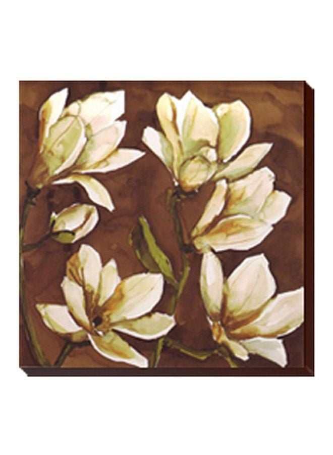 لوحة جدارية لتزيين الحائط مع إطار بني/أبيض/أخضر 47x47سم