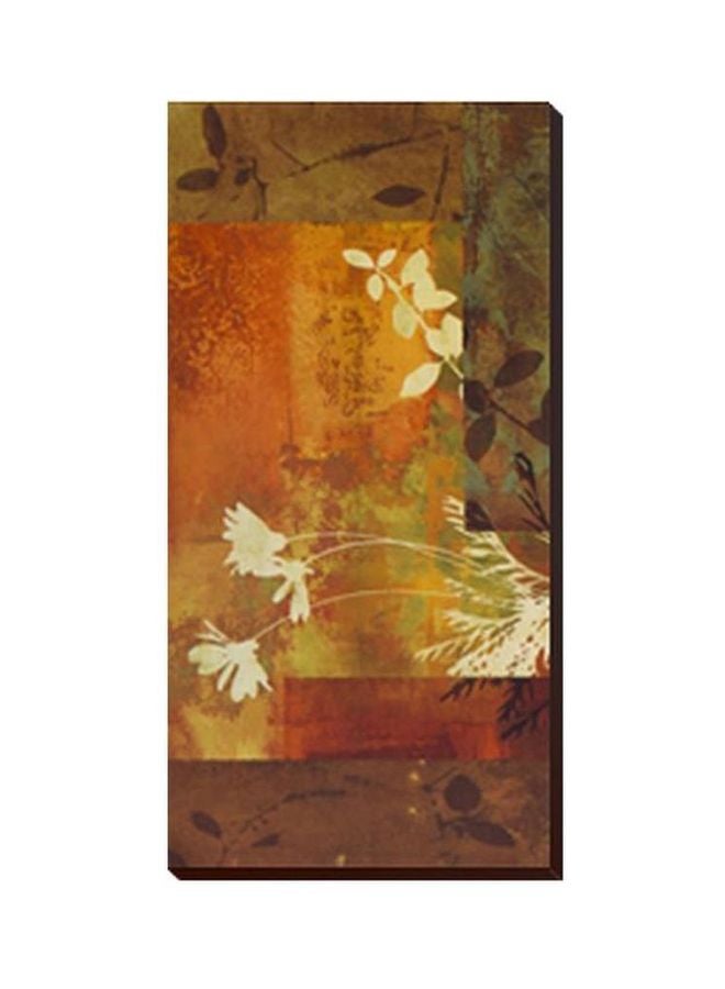 فوتو بلوك لوحة جدارية لتزيين الحائط مع إطار برتقالي/ أخضر/ بني 29x99سم