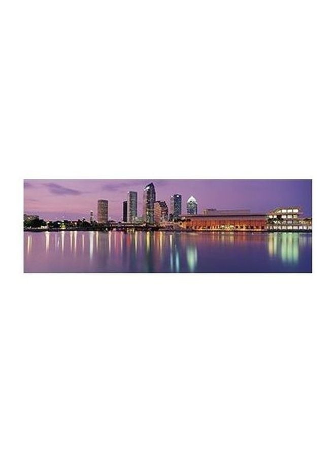 Photo Block Decorative Wall Poster Purple/Gold 60x20cm 