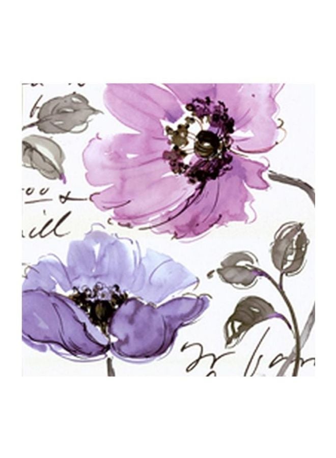 Decorative Wall Poster With Frame White/Purple/Grey 34x34cm