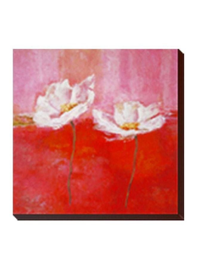 Photo Block Decorative Wall Poster With Frame Red/White/Pink 47x47cm