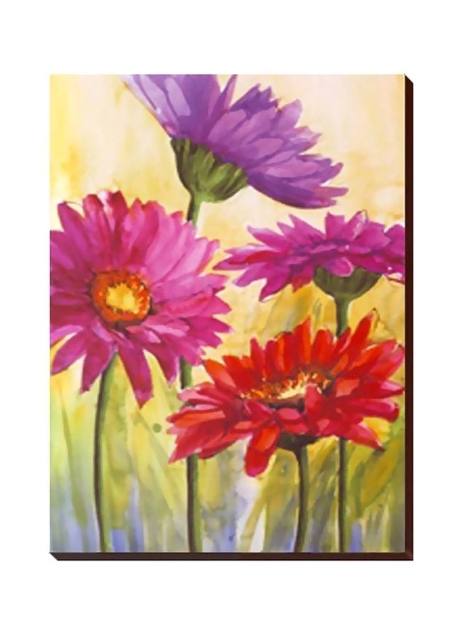 Decorative Wall Poster With Frame Red/Purple/Yellow 34x34cm