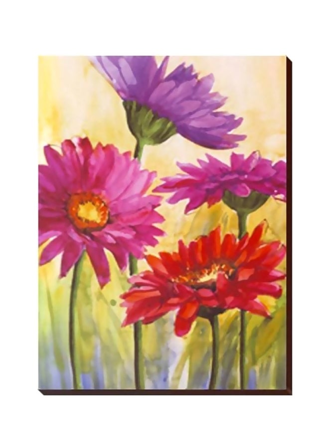 Decorative Wall Poster With Frame Red/Purple/Yellow