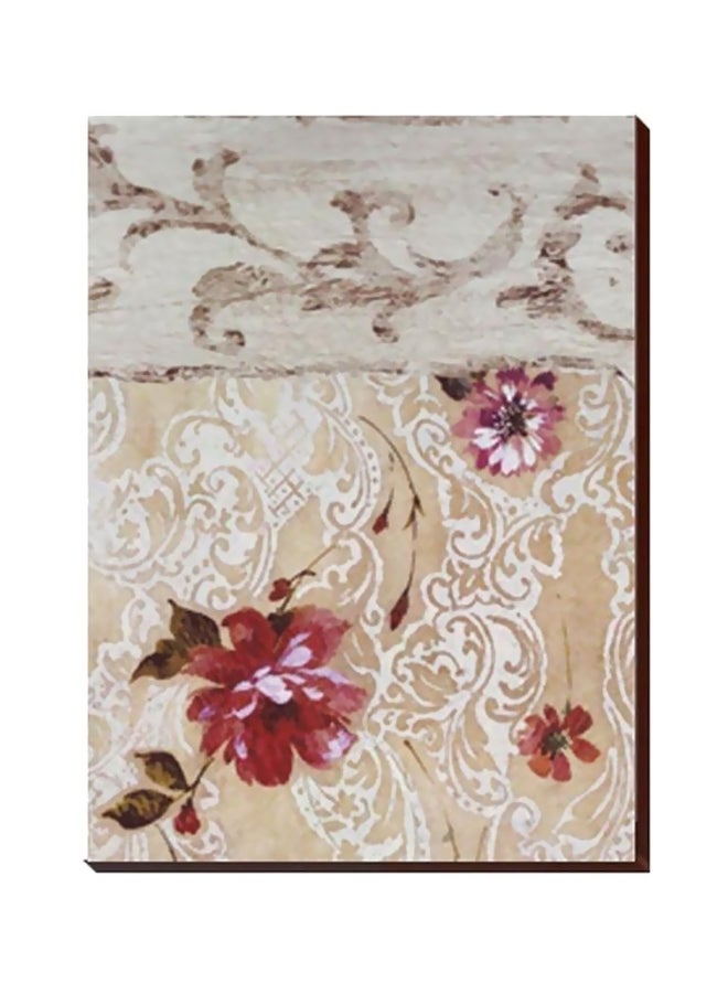 Decorative Wall Poster With Frame Beige/Red/Brown