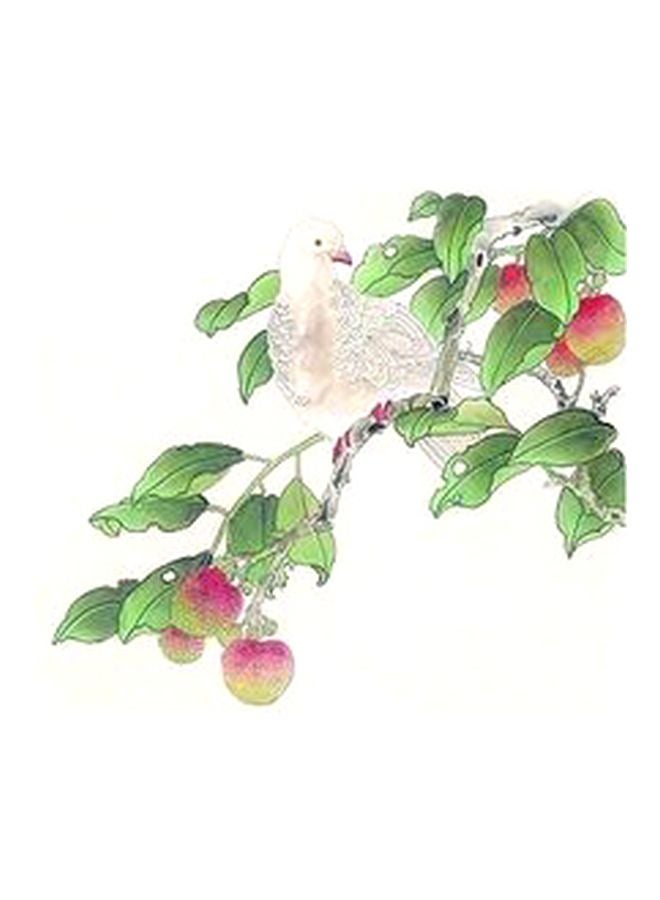 Decorative Wall Poster Green/White/Red 32x32cm