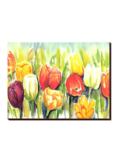Decorative Wall Art With Frame Red/Yellow/Green