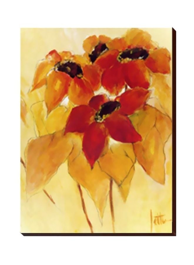 Decorative Wall Art With Frame Red/Brown