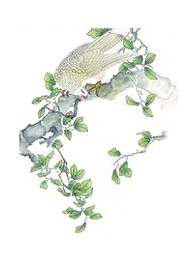 Decorative Wall Poster White/Green 45x31cm