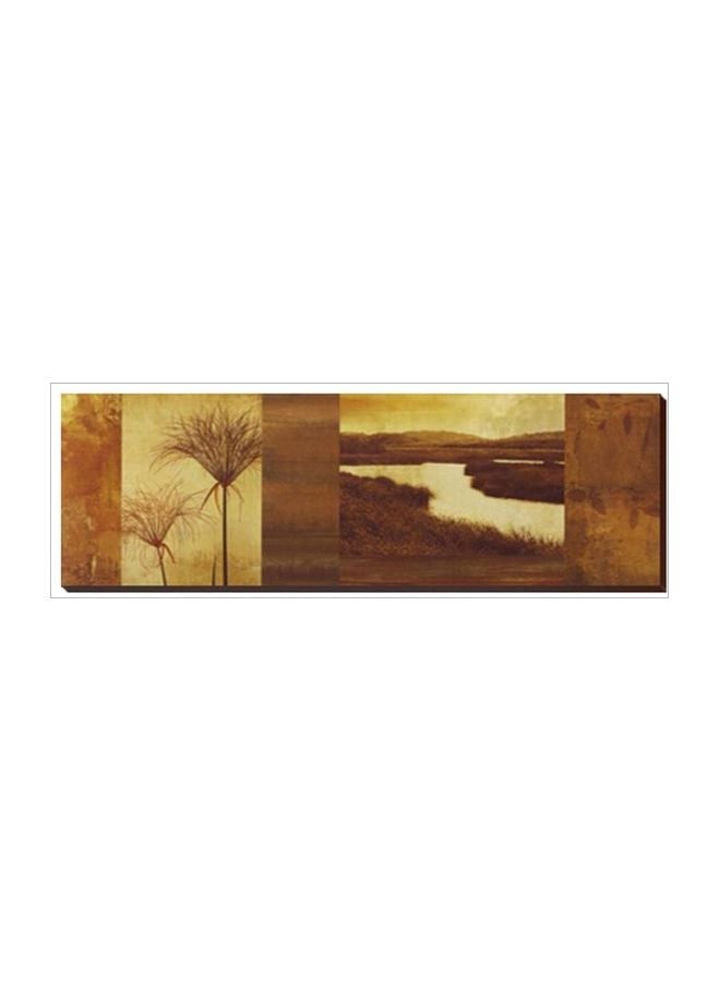 Decorating Wall Painting With Frame Brown/Beige/Yellow 60x20cm