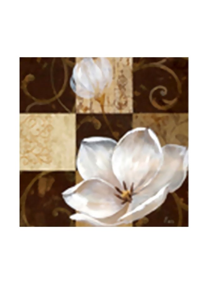 Photo Block Decorative Wall Painting With Frame Brown/White 24x24cm 