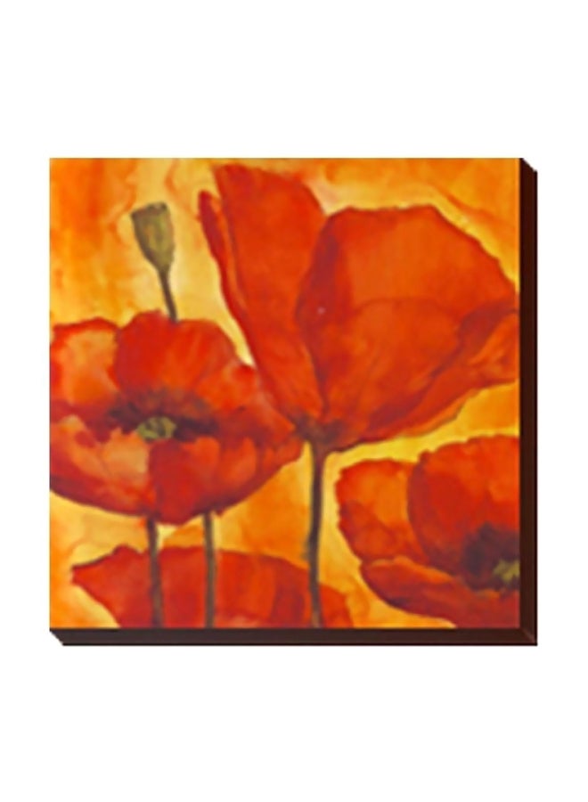 Photo Block Decorative Wall Painting With Frame Red/Yellow 47x47cm