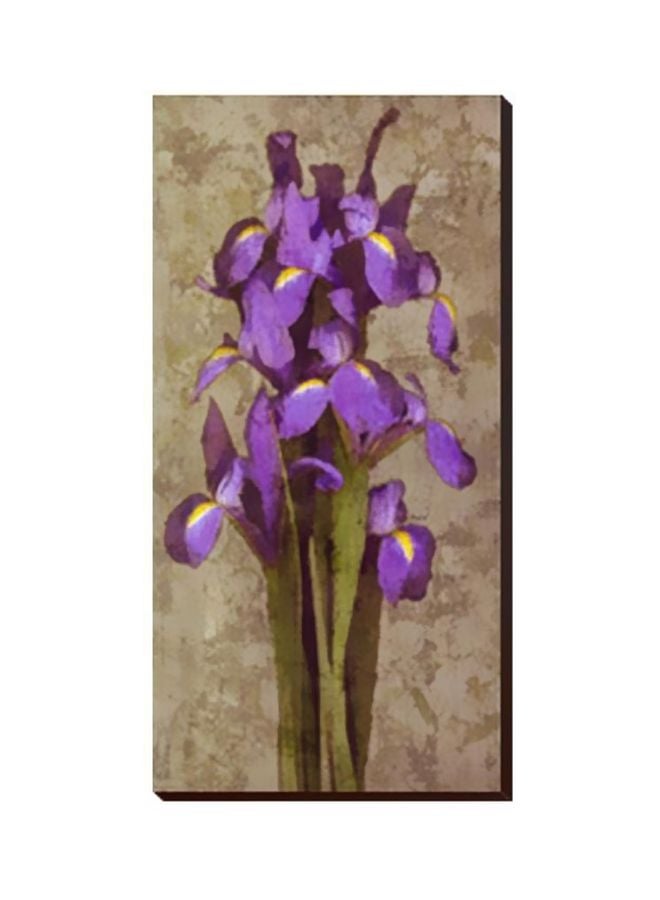 Decorative Wall Painting With Frame Purple/Brown 20 X 60cm