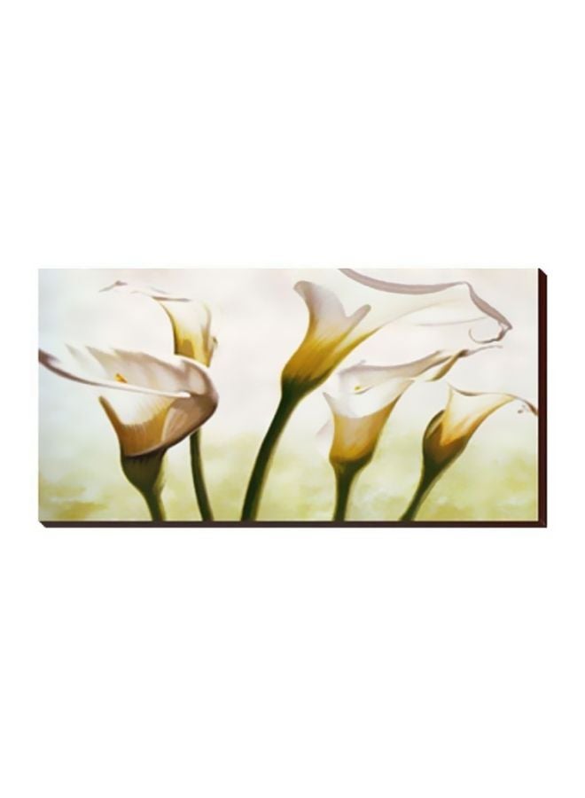 PHOTOBLOCK Decorative Wall Painting With Frame White/Green/Yellow 18x54cm