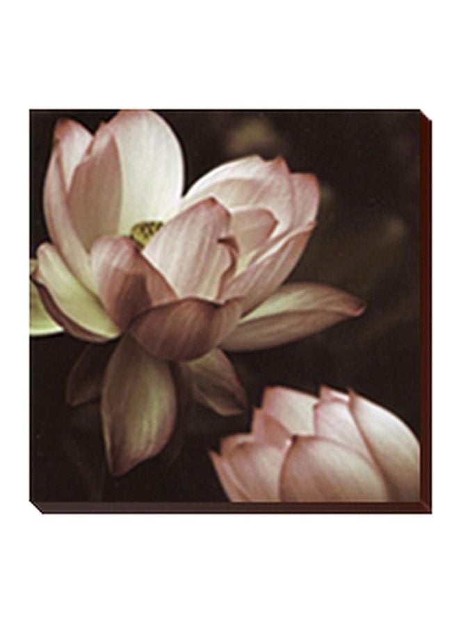 فوتو بلوك لوحة جدارية لتزيين الحائط مع إطار بني/ وردي/ بيج 15x15سم