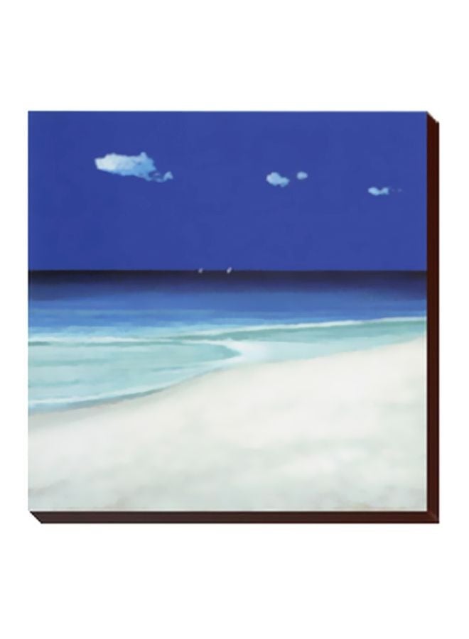 Decorative Wall Painting With Frame Blue/White/Black 15x15cm