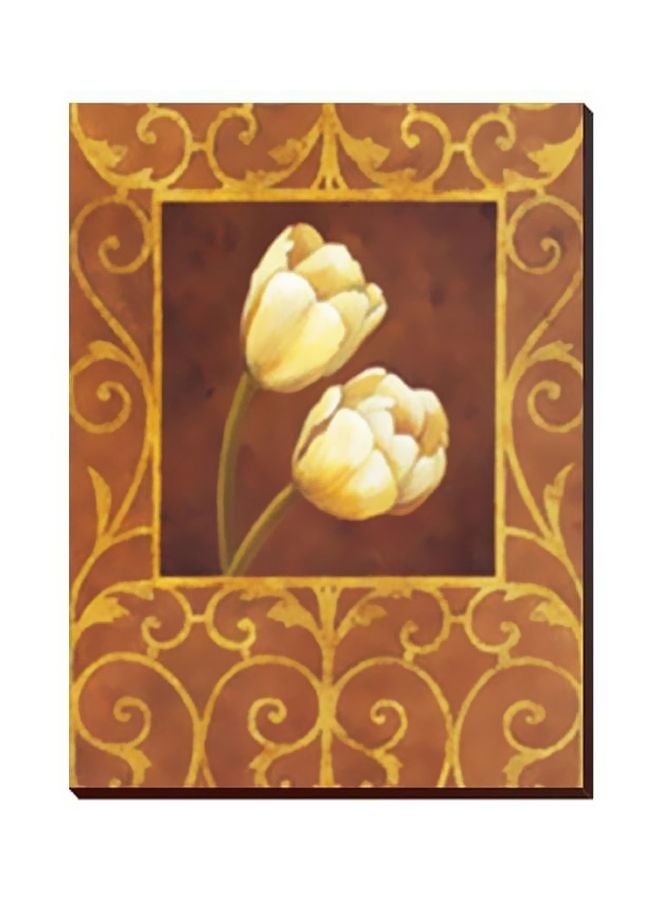 فوتو بلوك - لوحة جدارية لتزيين الحائط مع إطار بني/أصفر/أبيض 40x120سم - Image 1