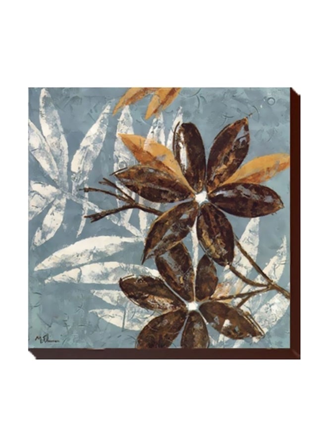 فوتو بلوك لوحة جدارية لتزيين الحائط مع إطار أزرق/أبيض/بني 34x34سم