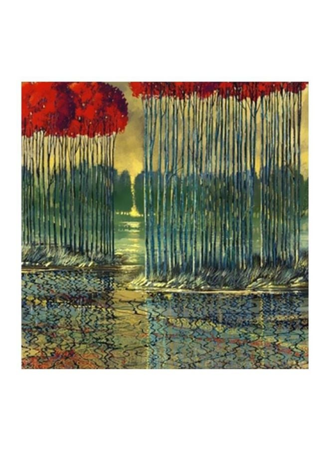 ستيكر فني لتزيين الحائط مع إطار أحمر / أزرق / أخضر 18x54سم