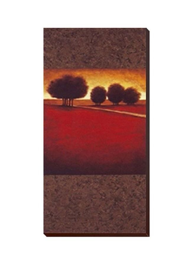 ستيكر فني لتزيين الحائط مع إطار أحمر/بني/أصفر 29x99سم