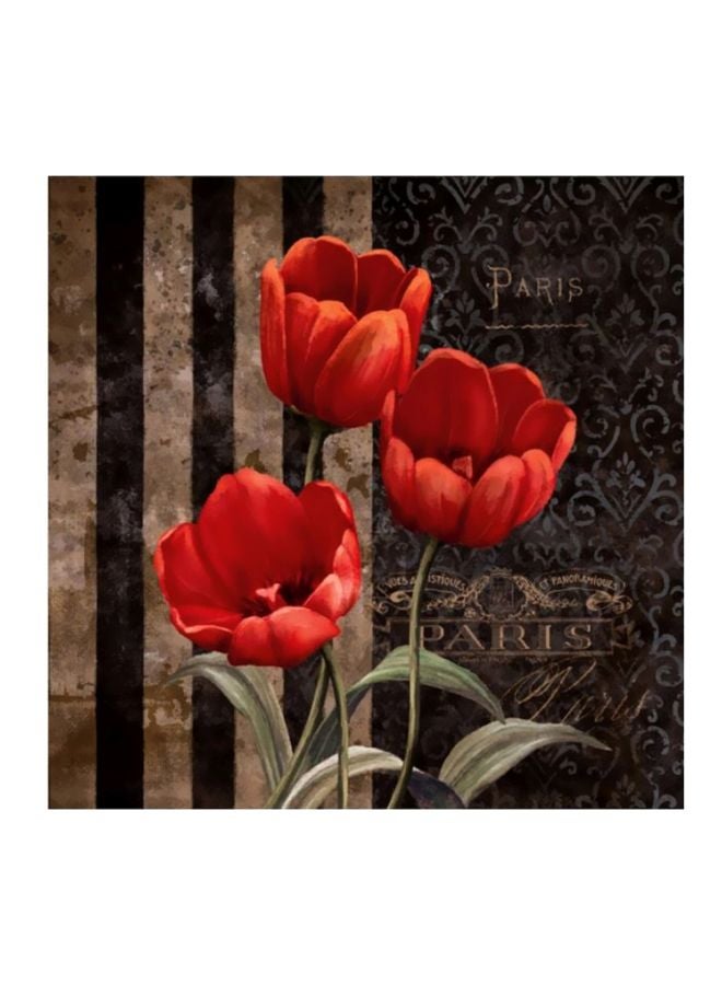 Decorative Wall Painting Brown/Red/Green 47x47cm