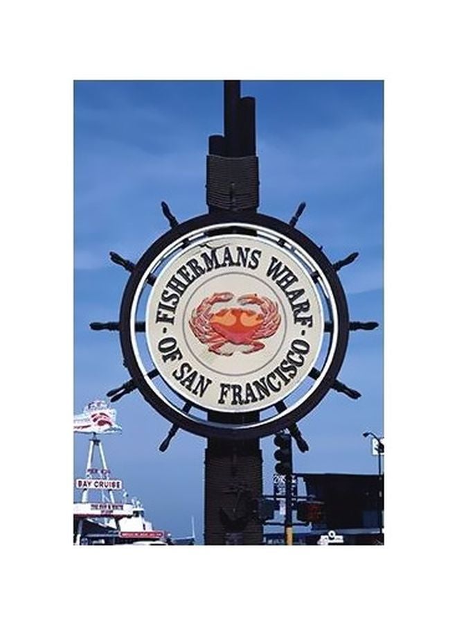 Decorative Wall Poster Black/Blue/White 60x40cm