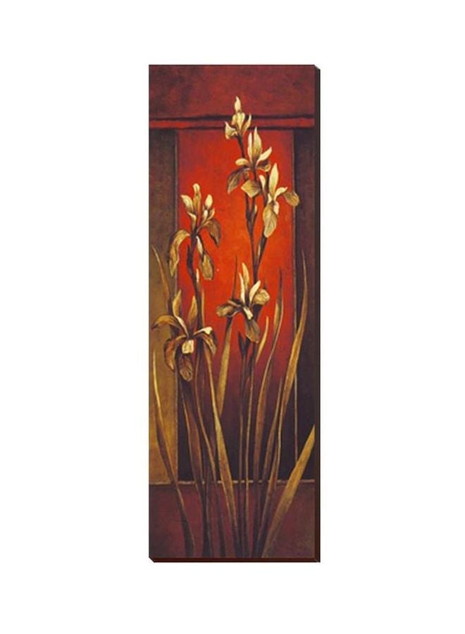 Photo Block Decorative Wall Painting With Frame Red/Brown/Gold 18x54cm