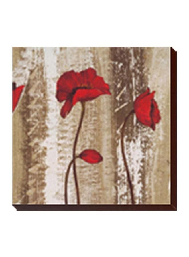 Decorative Wall Painting With Frame Brown/Red/Grey 34x34cm