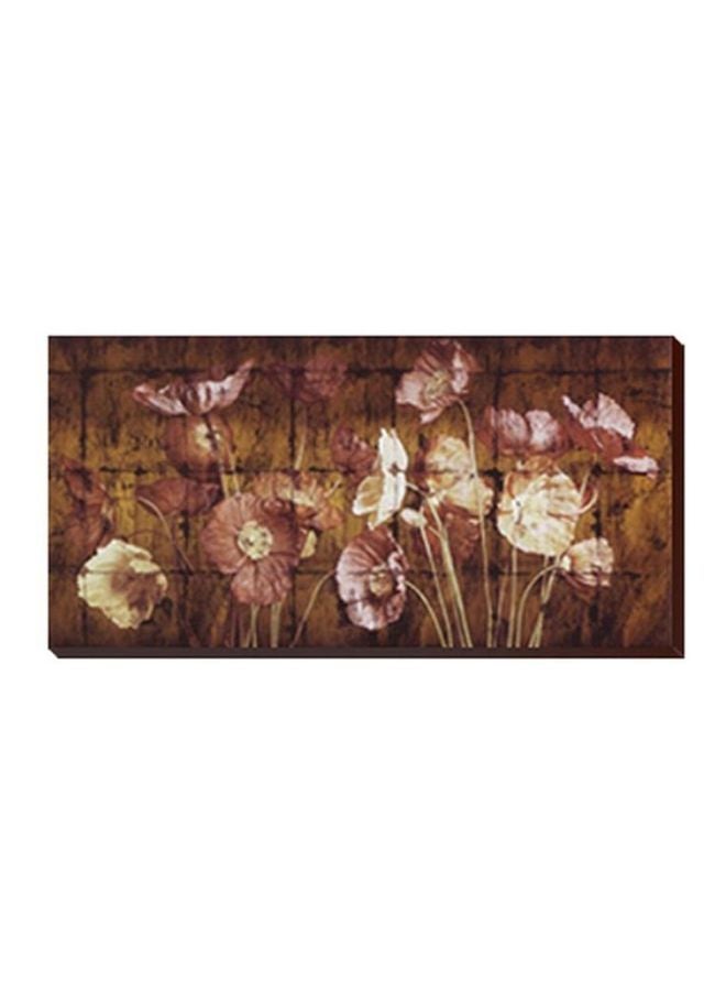 فوتو بلوك لوحة جدارية لتزيين الحائط مع إطار بني/وردي/أبيض 54x18سم